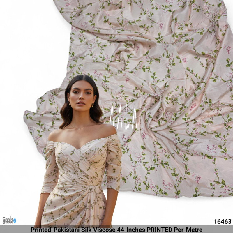 Printed-Pakistani Silk Viscose 44-Inches PRINTED Per-Metre
