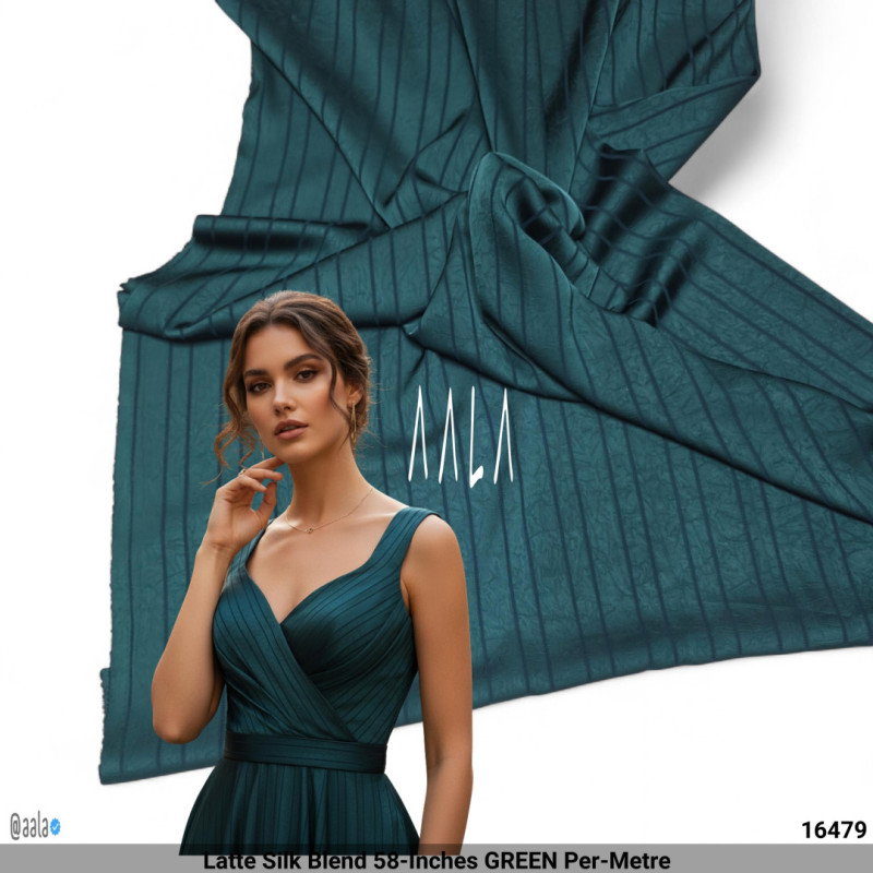Latte Silk Blend 58-Inches GREEN Per-Metre