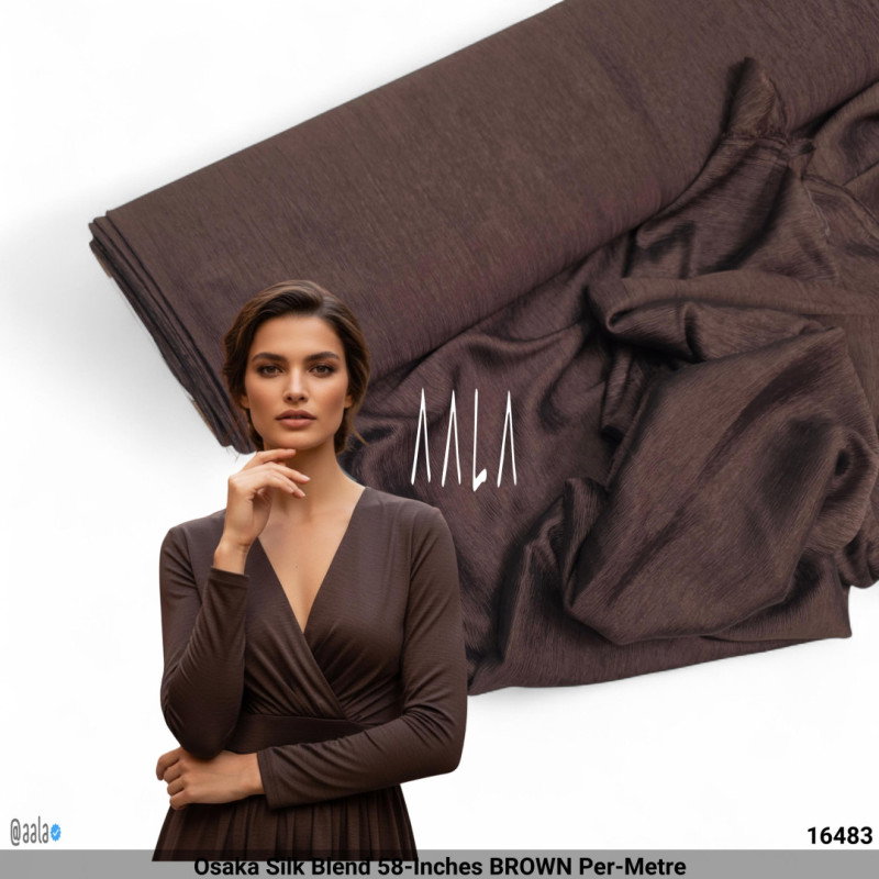 Osaka Silk Blend 58-Inches BROWN Per-Metre