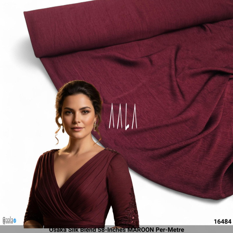 Osaka Silk Blend 58-Inches MAROON Per-Metre