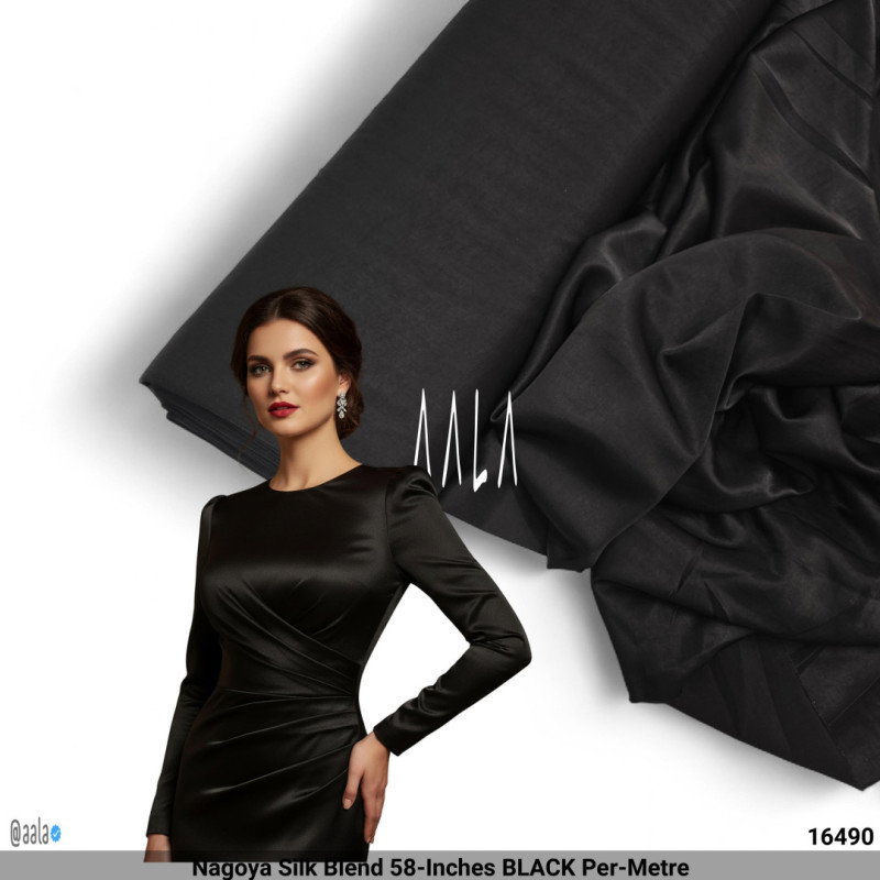 Nagoya Silk Blend 58-Inches BLACK Per-Metre