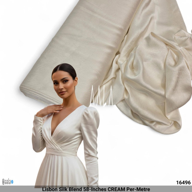 Lisbon Silk Blend 58-Inches CREAM Per-Metre