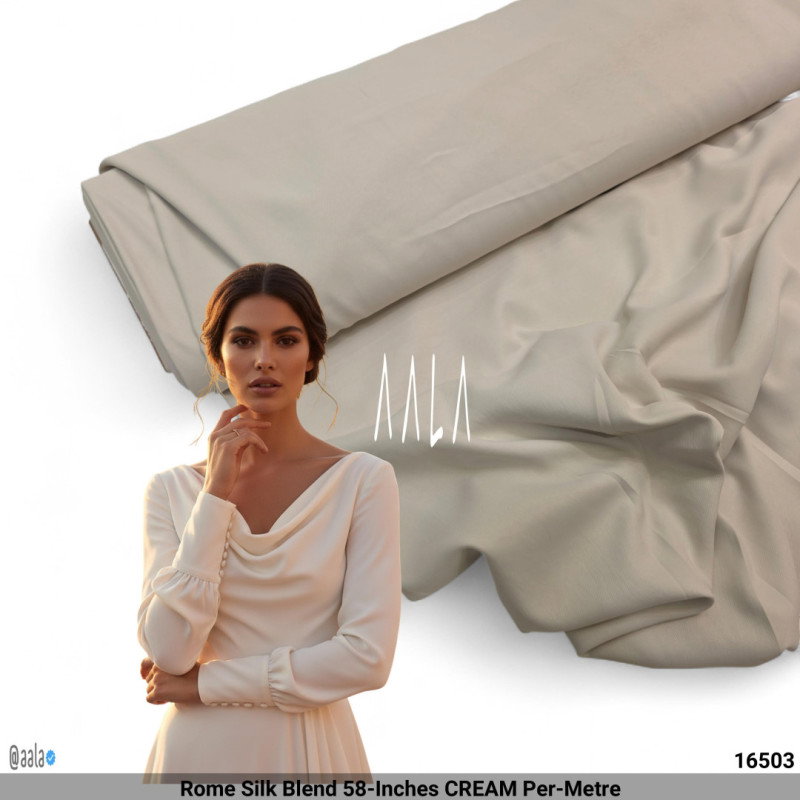 Rome Silk Blend 58-Inches CREAM Per-Metre