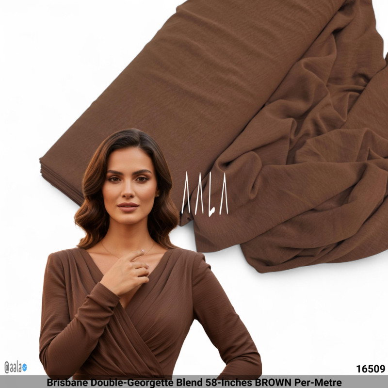 Brisbane Double-Georgette Blend 58-Inches BROWN Per-Metre