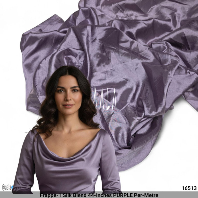 Frappe-1 Silk Blend 44-Inches PURPLE Per-Metre