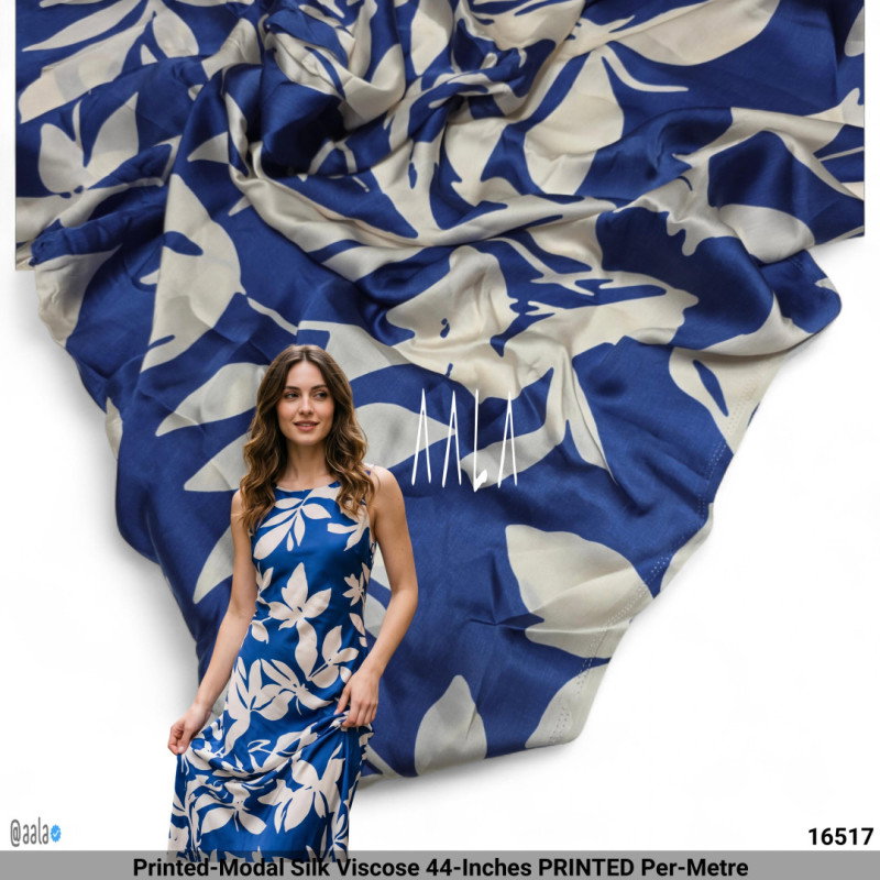 Printed-Modal Silk Viscose 44-Inches PRINTED Per-Metre