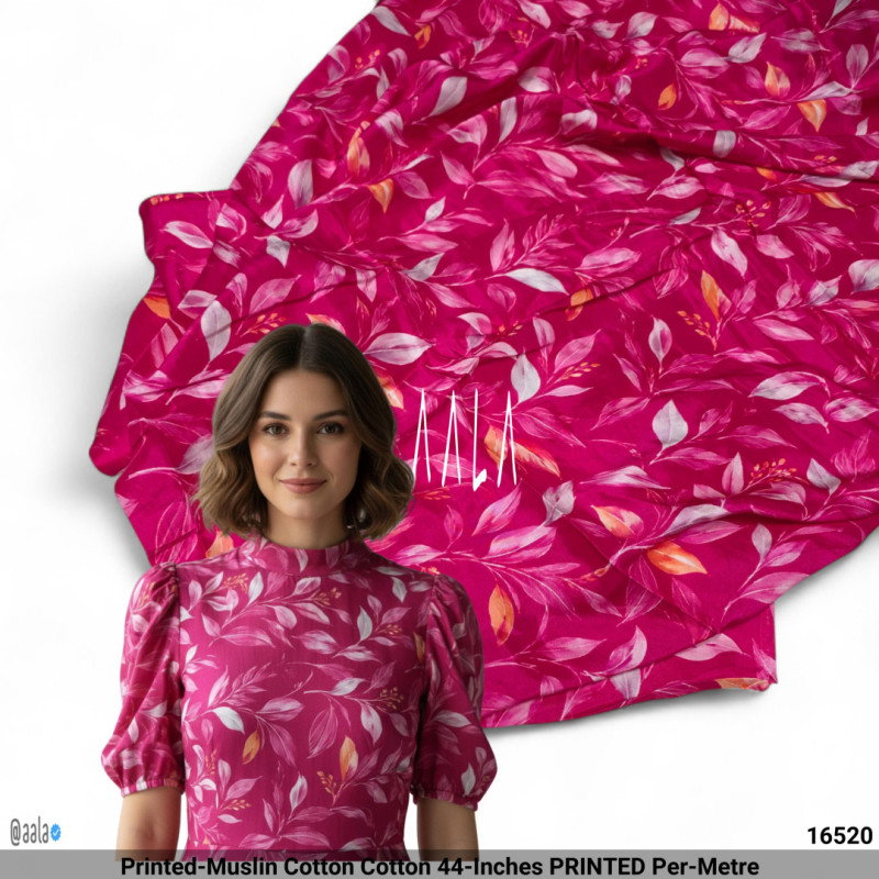 Printed-Muslin Cotton Cotton 44-Inches PRINTED Per-Metre