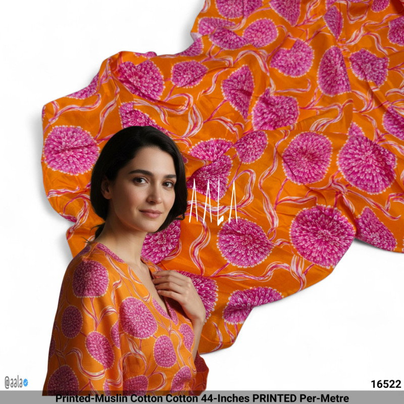 Printed-Muslin Cotton Cotton 44-Inches PRINTED Per-Metre