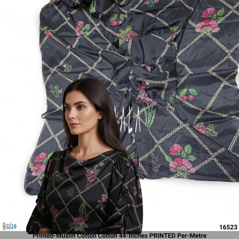Printed-Muslin Cotton Cotton 44-Inches PRINTED Per-Metre