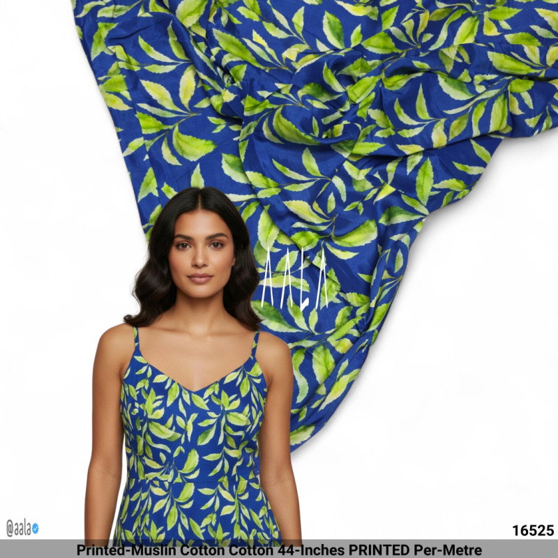 Printed-Muslin Cotton Cotton 44-Inches PRINTED Per-Metre