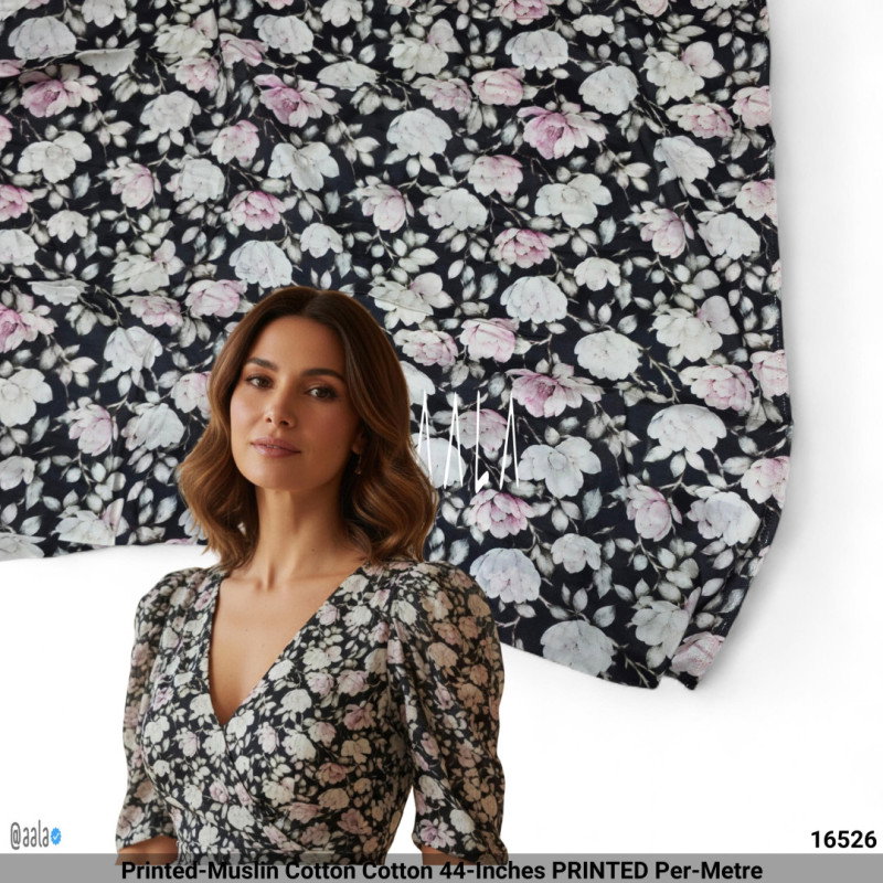 Printed-Muslin Cotton Cotton 44-Inches PRINTED Per-Metre