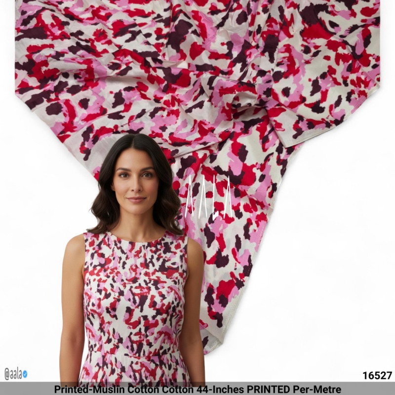 Printed-Muslin Cotton Cotton 44-Inches PRINTED Per-Metre