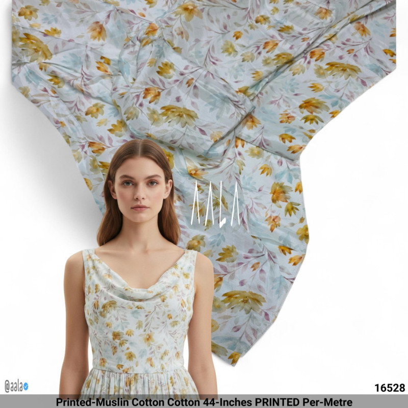 Printed-Muslin Cotton Cotton 44-Inches PRINTED Per-Metre