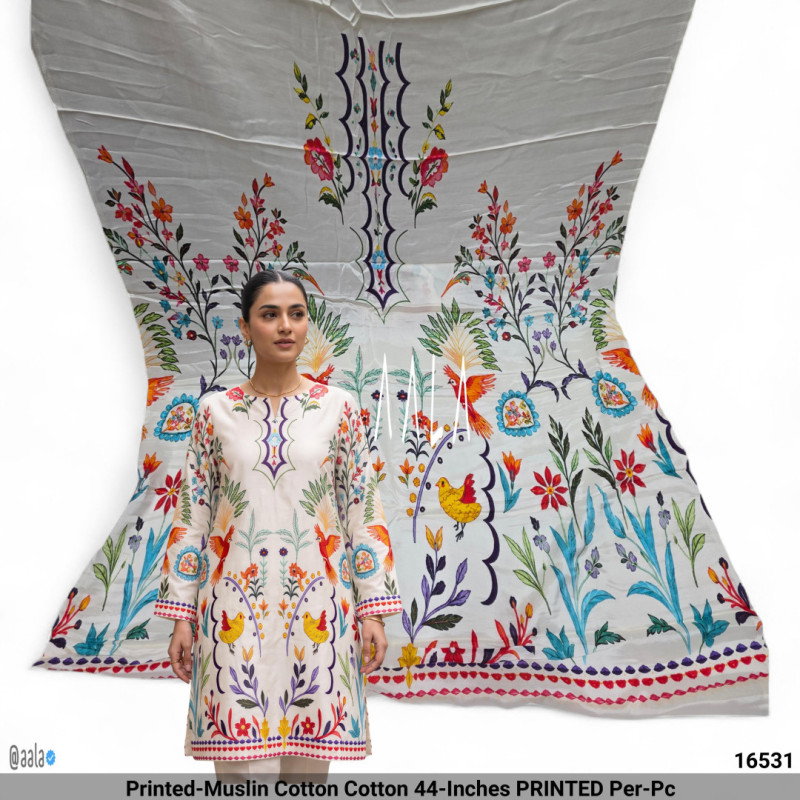 Printed-Muslin Cotton Cotton 44-Inches PRINTED Per-Pc