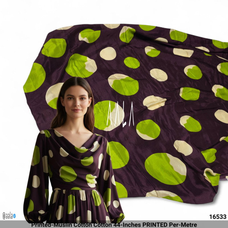 Printed-Muslin Cotton Cotton 44-Inches PRINTED Per-Metre