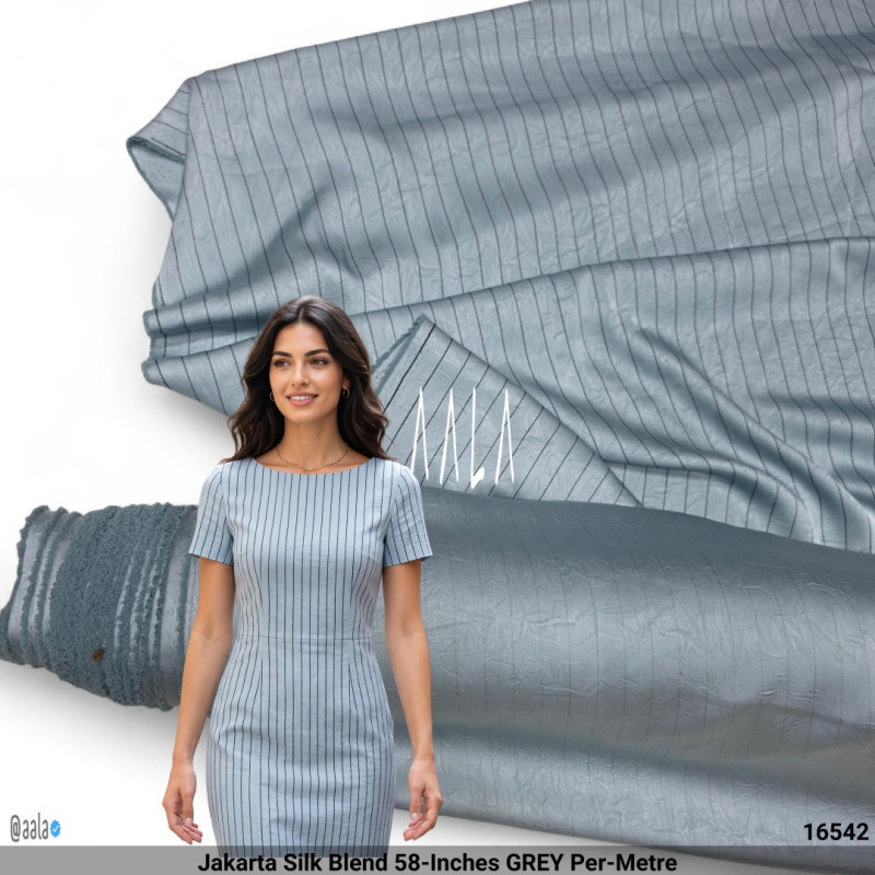 Jakarta Silk Blend 58-Inches GREY Per-Metre