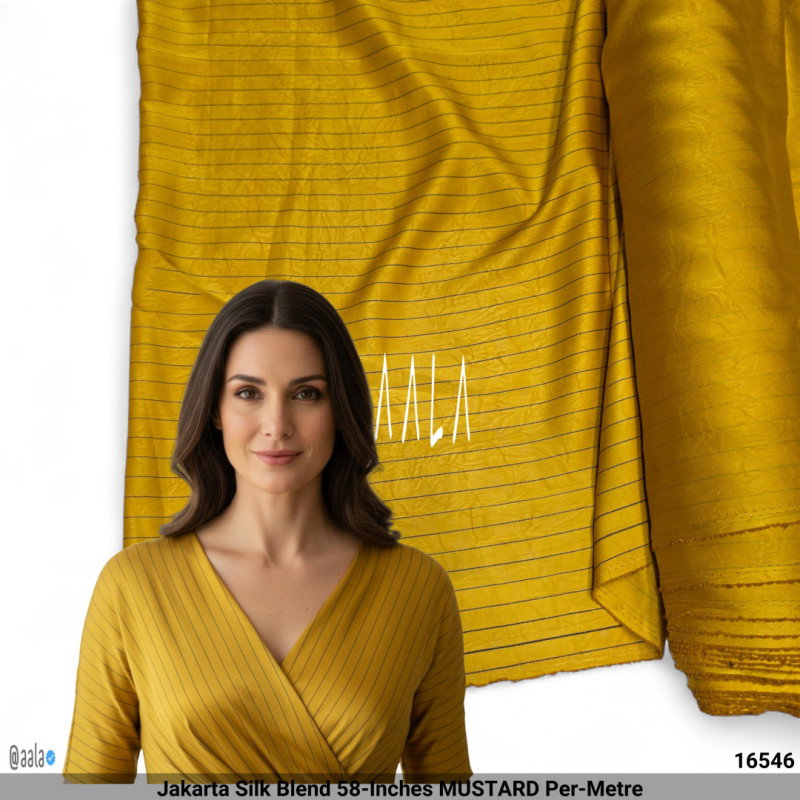 Jakarta Silk Blend 58-Inches MUSTARD Per-Metre