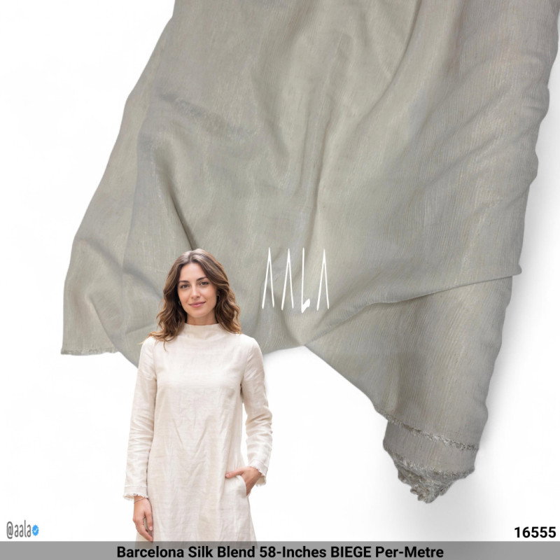 Barcelona Silk Blend 58-Inches BIEGE Per-Metre