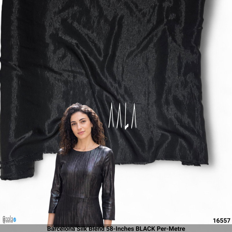 Barcelona Silk Blend 58-Inches BLACK Per-Metre