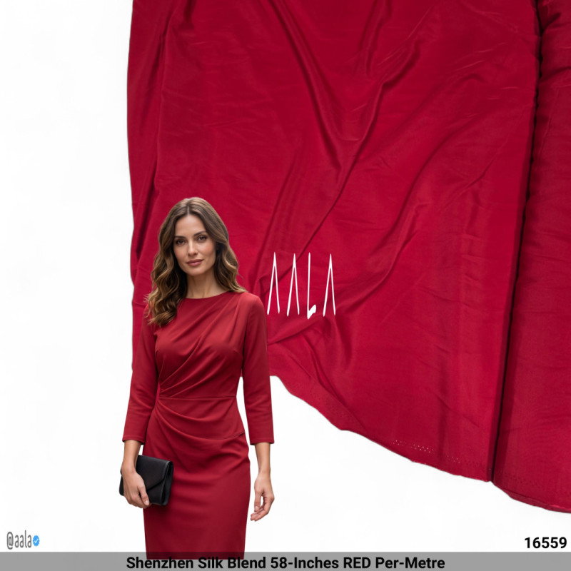 Shenzhen Silk Blend 58-Inches RED Per-Metre