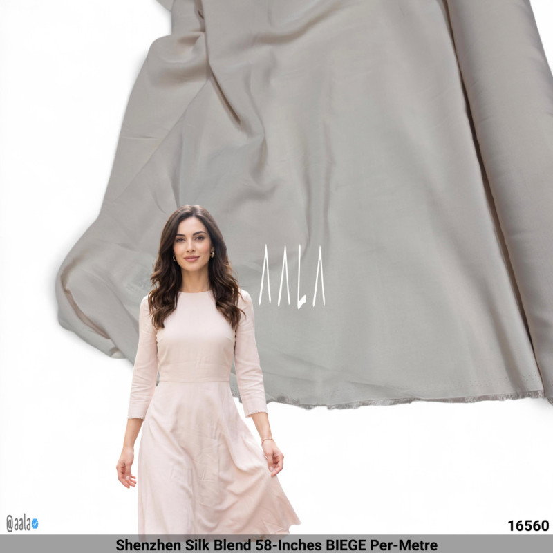 Shenzhen Silk Blend 58-Inches BIEGE Per-Metre
