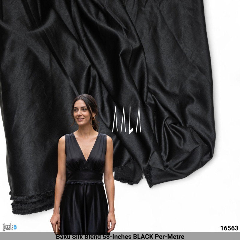 Baku Silk Blend 58-Inches BLACK Per-Metre
