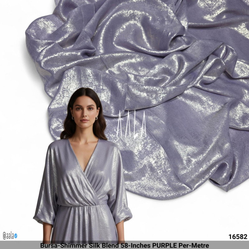 Bursa-Shimmer Silk Blend 58-Inches PURPLE Per-Metre