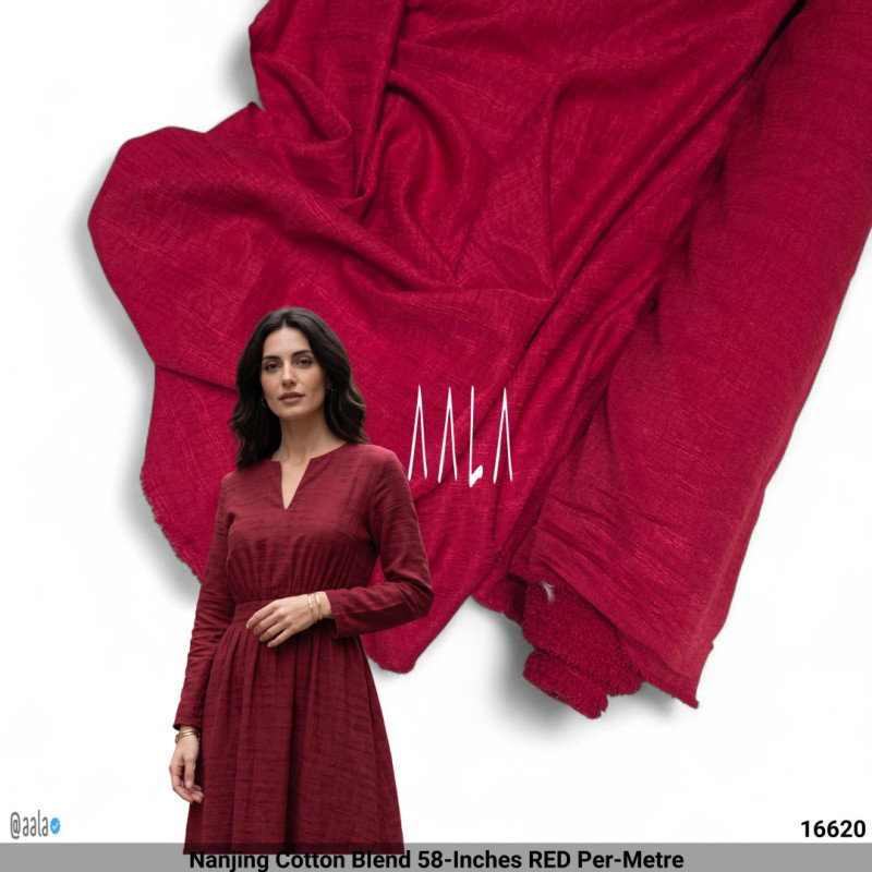 Nanjing Cotton Blend 58-Inches RED Per-Metre