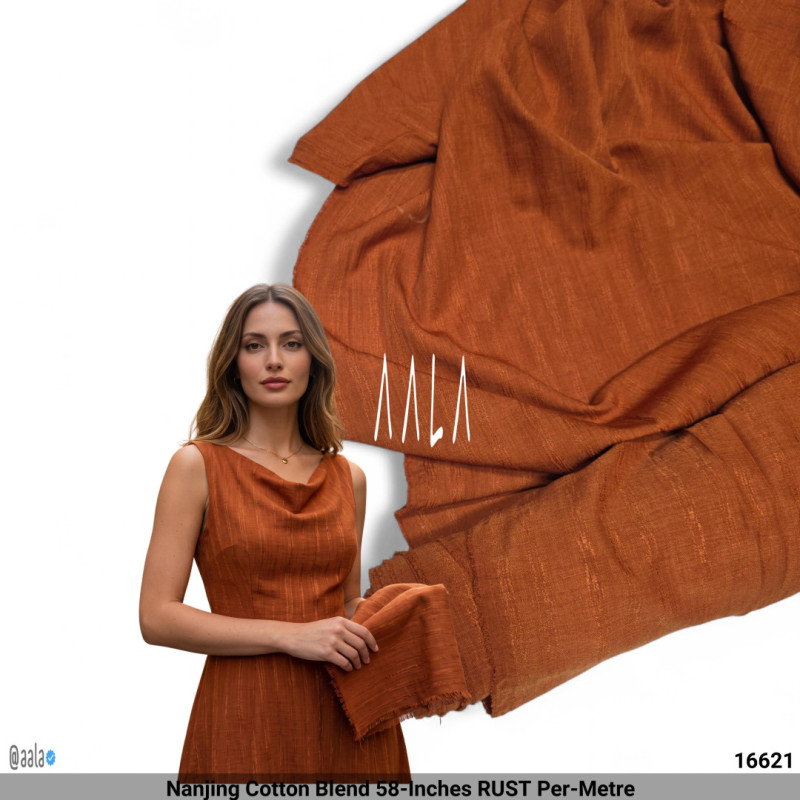 Nanjing Cotton Blend 58-Inches RUST Per-Metre