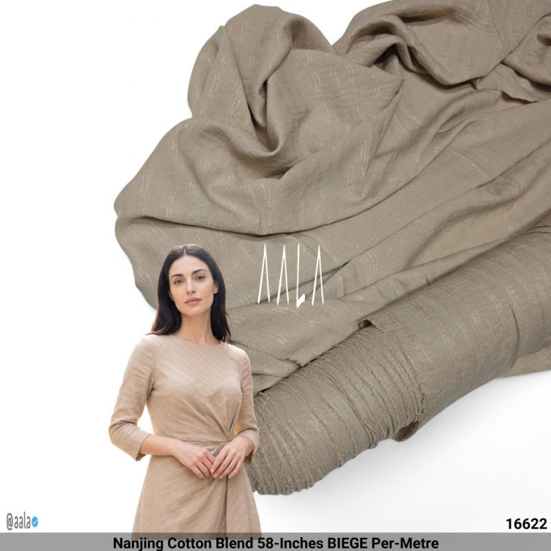 Nanjing Cotton Blend 58-Inches BIEGE Per-Metre