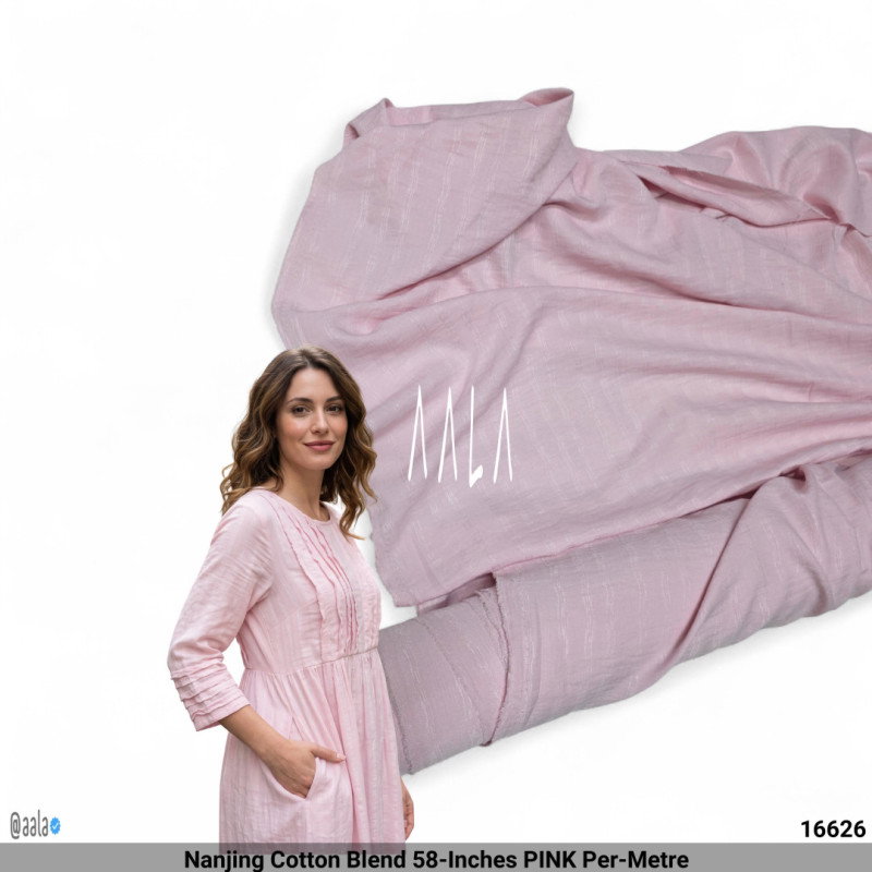 Nanjing Cotton Blend 58-Inches PINK Per-Metre
