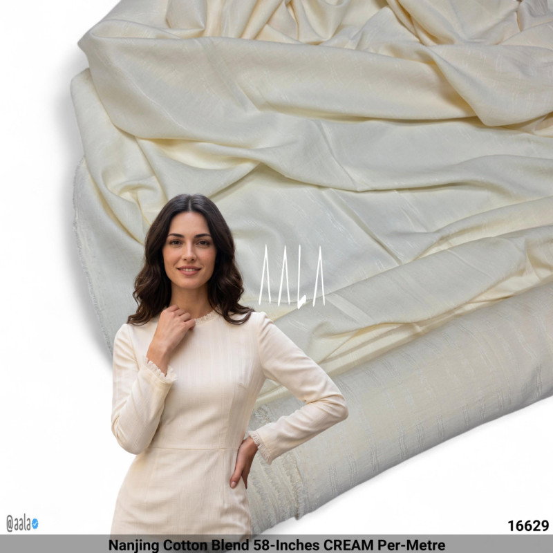 Nanjing Cotton Blend 58-Inches CREAM Per-Metre
