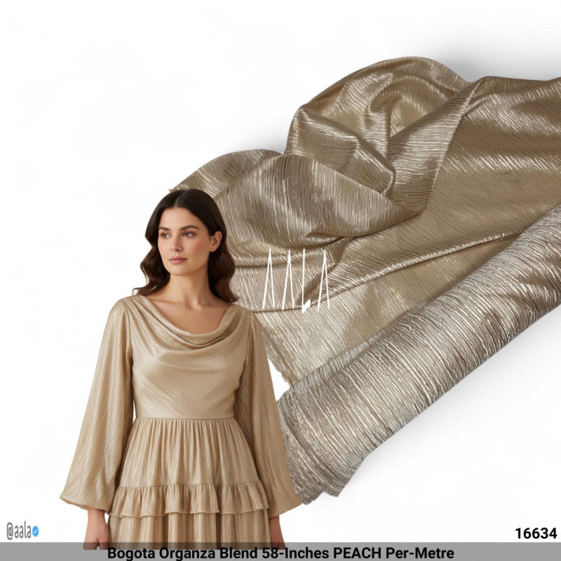Bogota Organza Blend 58-Inches PEACH Per-Metre