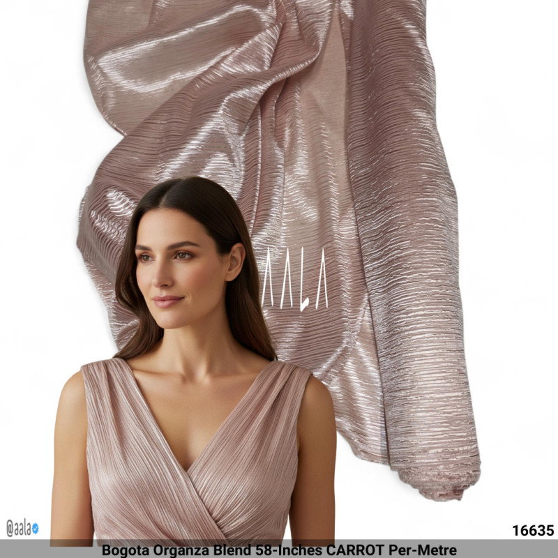Bogota Organza Blend 58-Inches CARROT Per-Metre