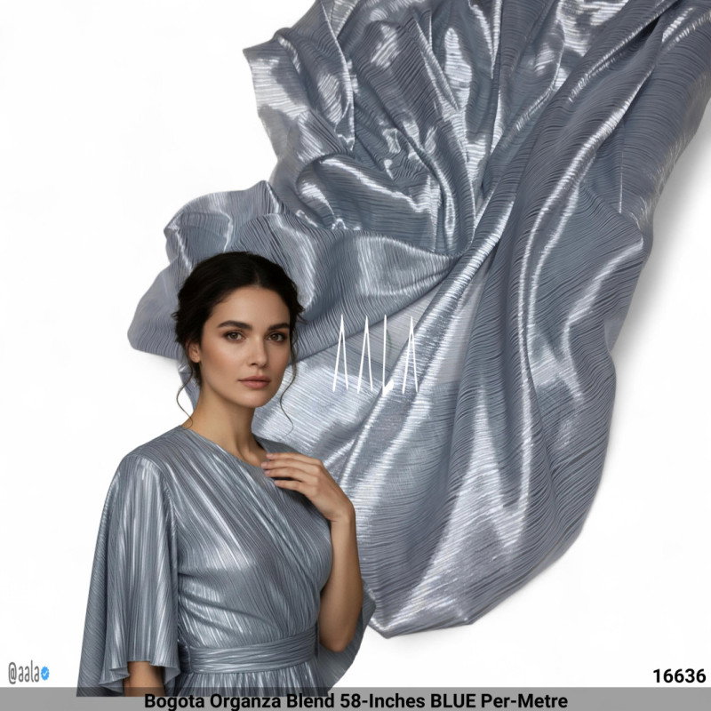 Bogota Organza Blend 58-Inches BLUE Per-Metre