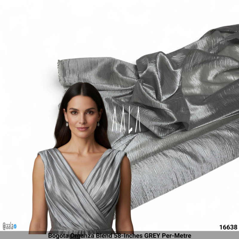 Bogota Organza Blend 58-Inches GREY Per-Metre