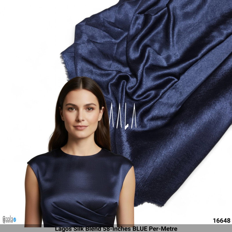 Lagos Silk Blend 58-Inches BLUE Per-Metre