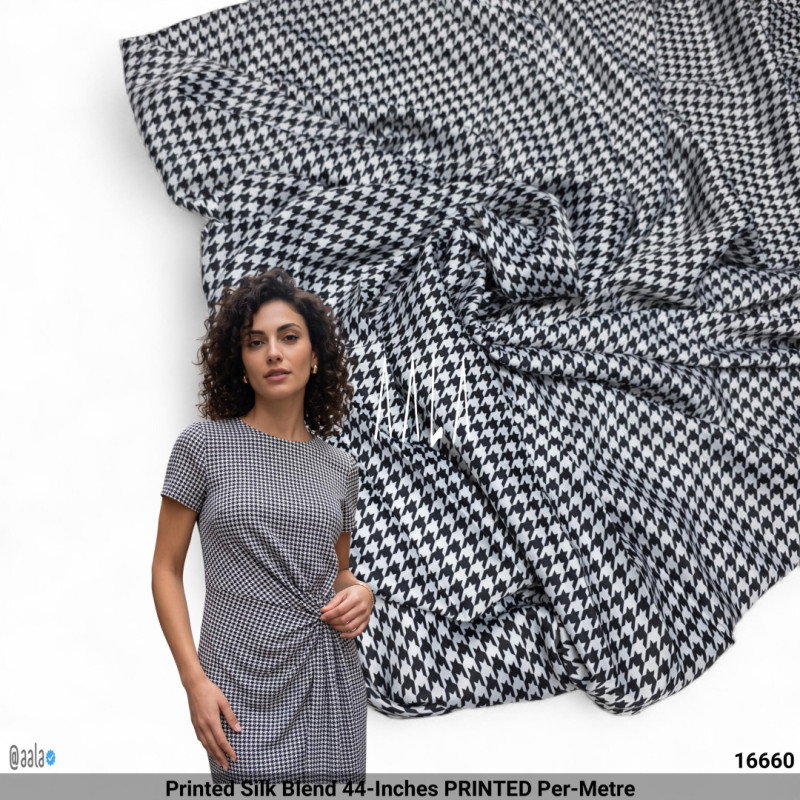 Printed Silk Blend 44-Inches PRINTED Per-Metre