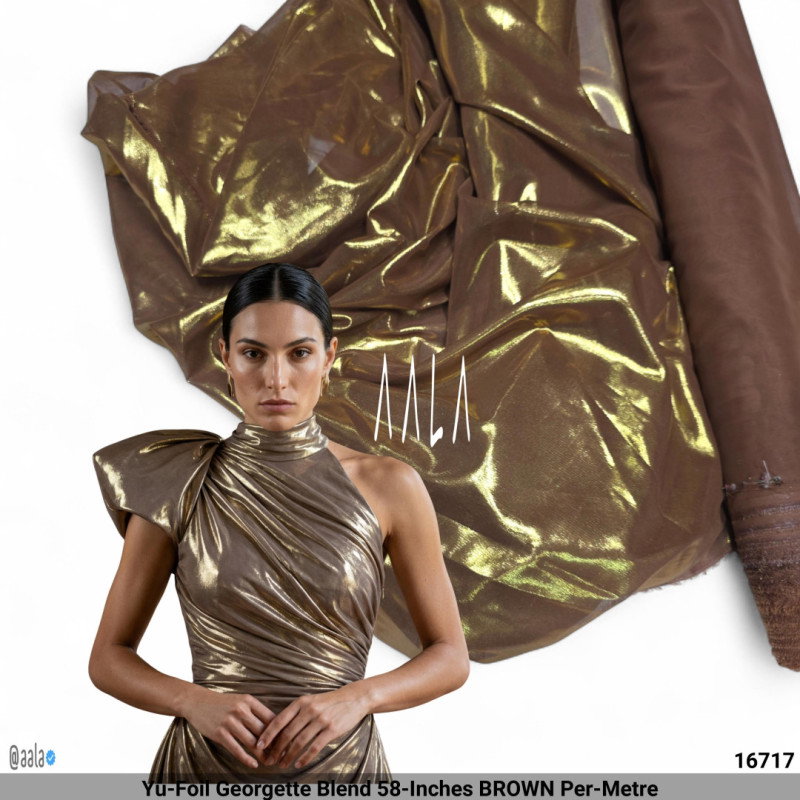 Yu-Foil Georgette Blend 58-Inches BROWN Per-Metre