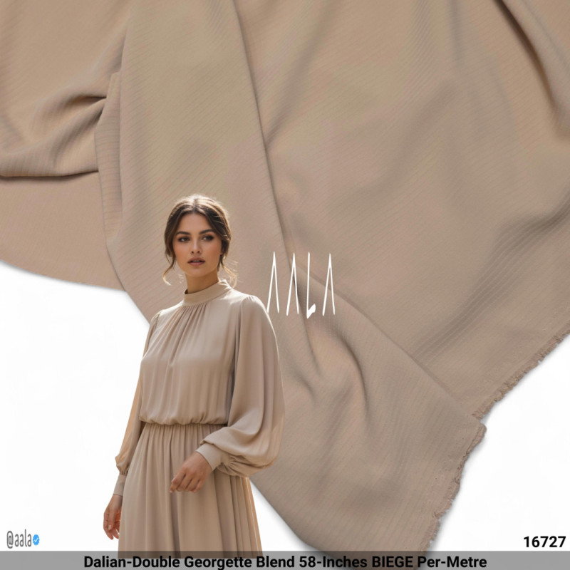 Dalian-Double Georgette Blend 58-Inches BIEGE Per-Metre