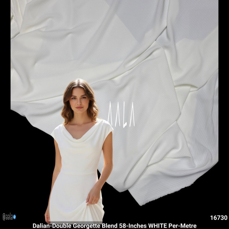 Dalian-Double Georgette Blend 58-Inches WHITE Per-Metre