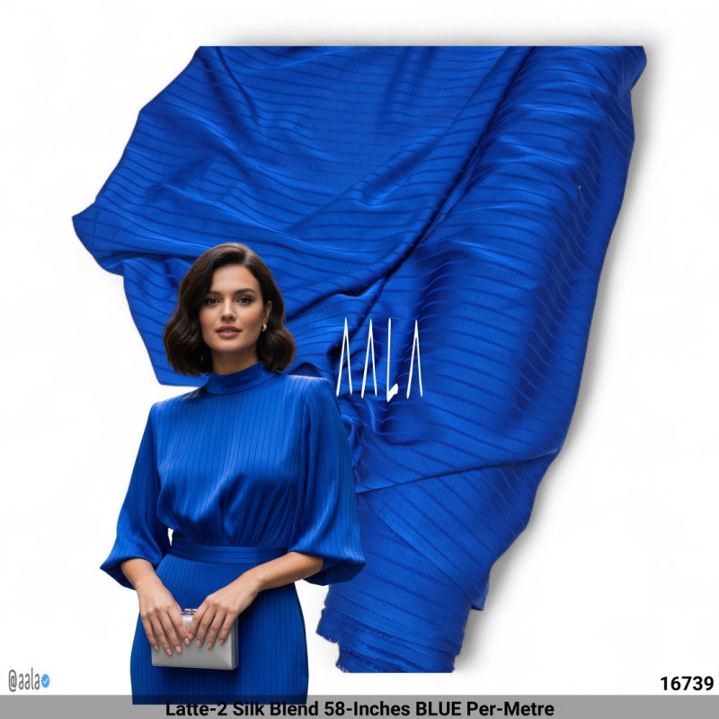 Latte-2 Silk Blend 58-Inches BLUE Per-Metre