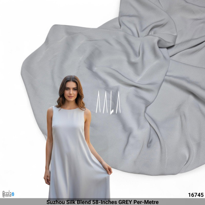 Suzhou Silk Blend 58-Inches GREY Per-Metre