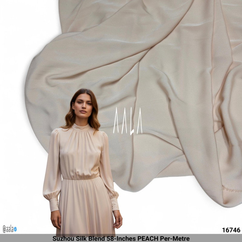 Suzhou Silk Blend 58-Inches PEACH Per-Metre