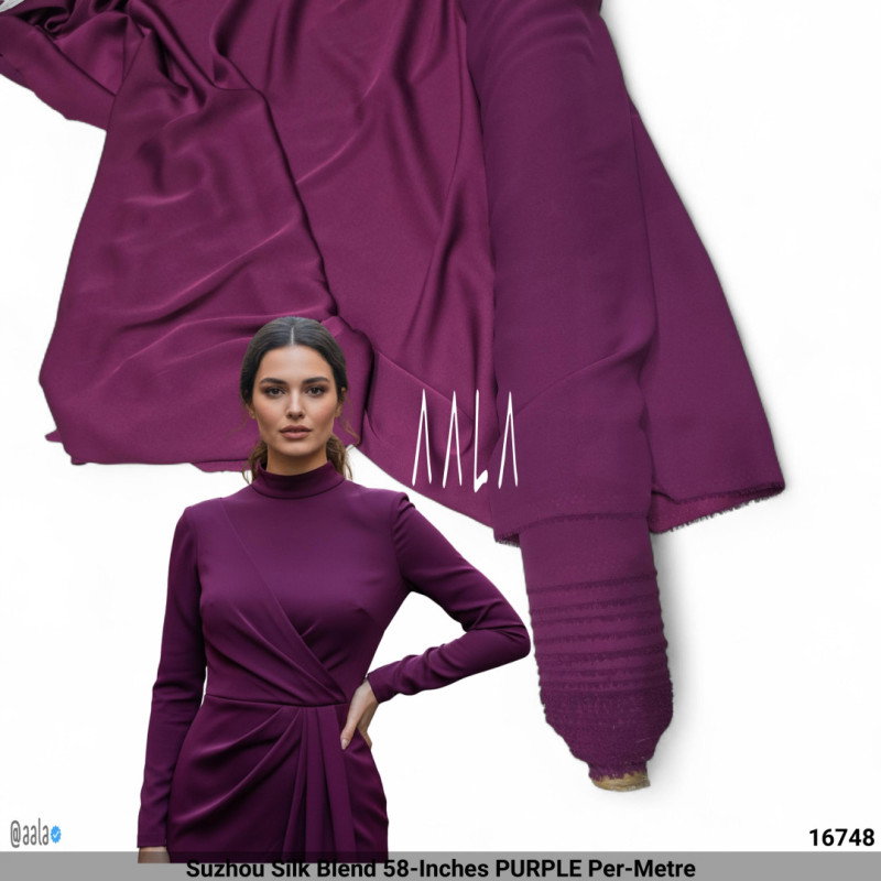Suzhou Silk Blend 58-Inches PURPLE Per-Metre