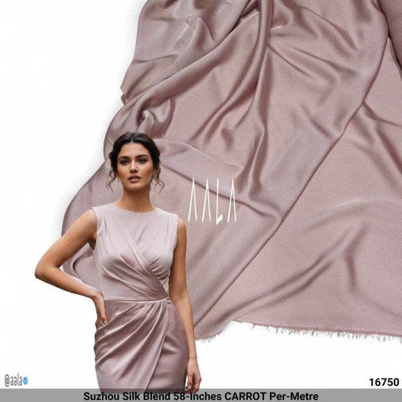 Suzhou Silk Blend 58-Inches CARROT Per-Metre
