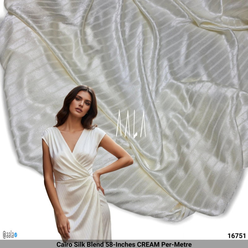 Cairo Silk Blend 58-Inches CREAM Per-Metre