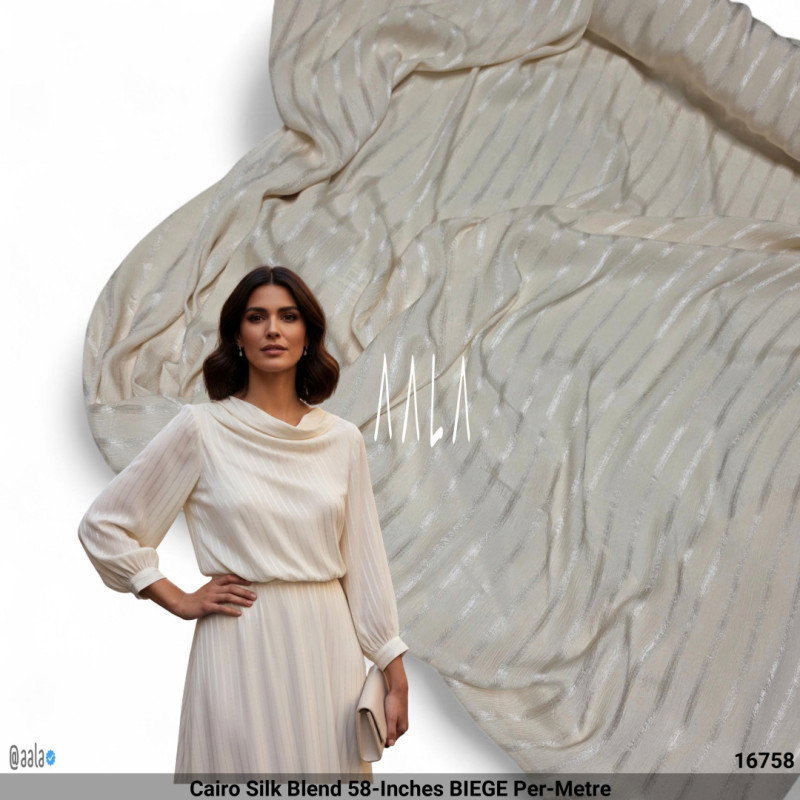 Cairo Silk Blend 58-Inches BIEGE Per-Metre