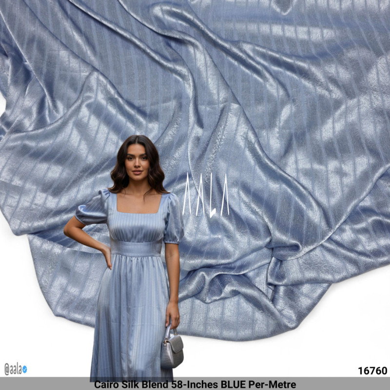 Cairo Silk Blend 58-Inches BLUE Per-Metre