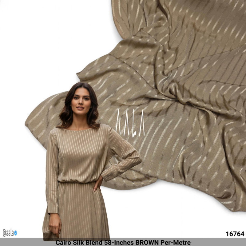 Cairo Silk Blend 58-Inches BROWN Per-Metre